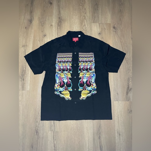 Supreme Skulls ShortSleeve ‘Black’ Button Up Shirt